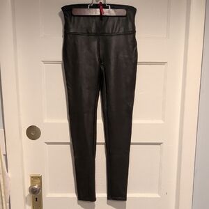 SPANX Charcoal Faux Leather Leggings